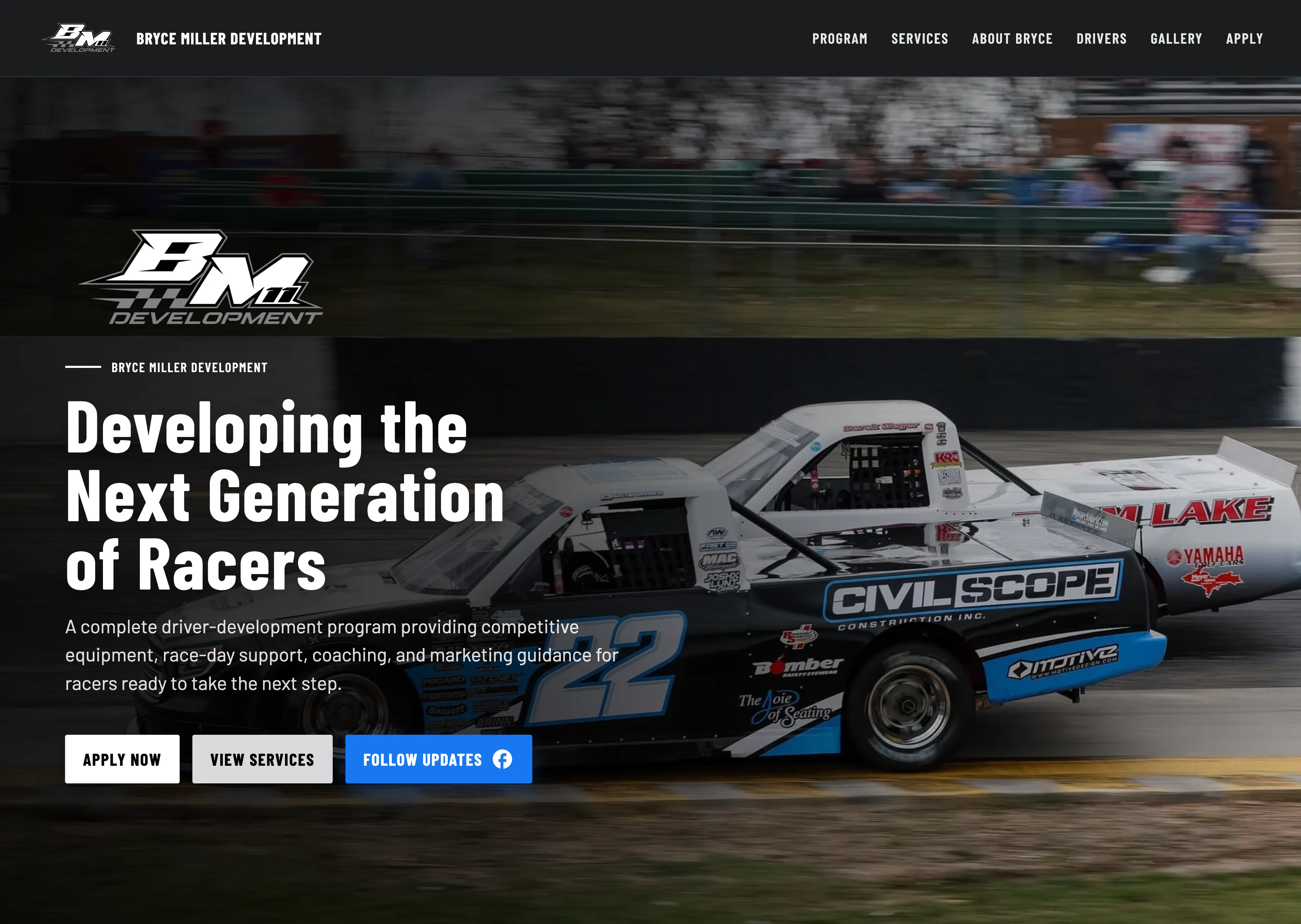 Bryce Miller Development website on desktop