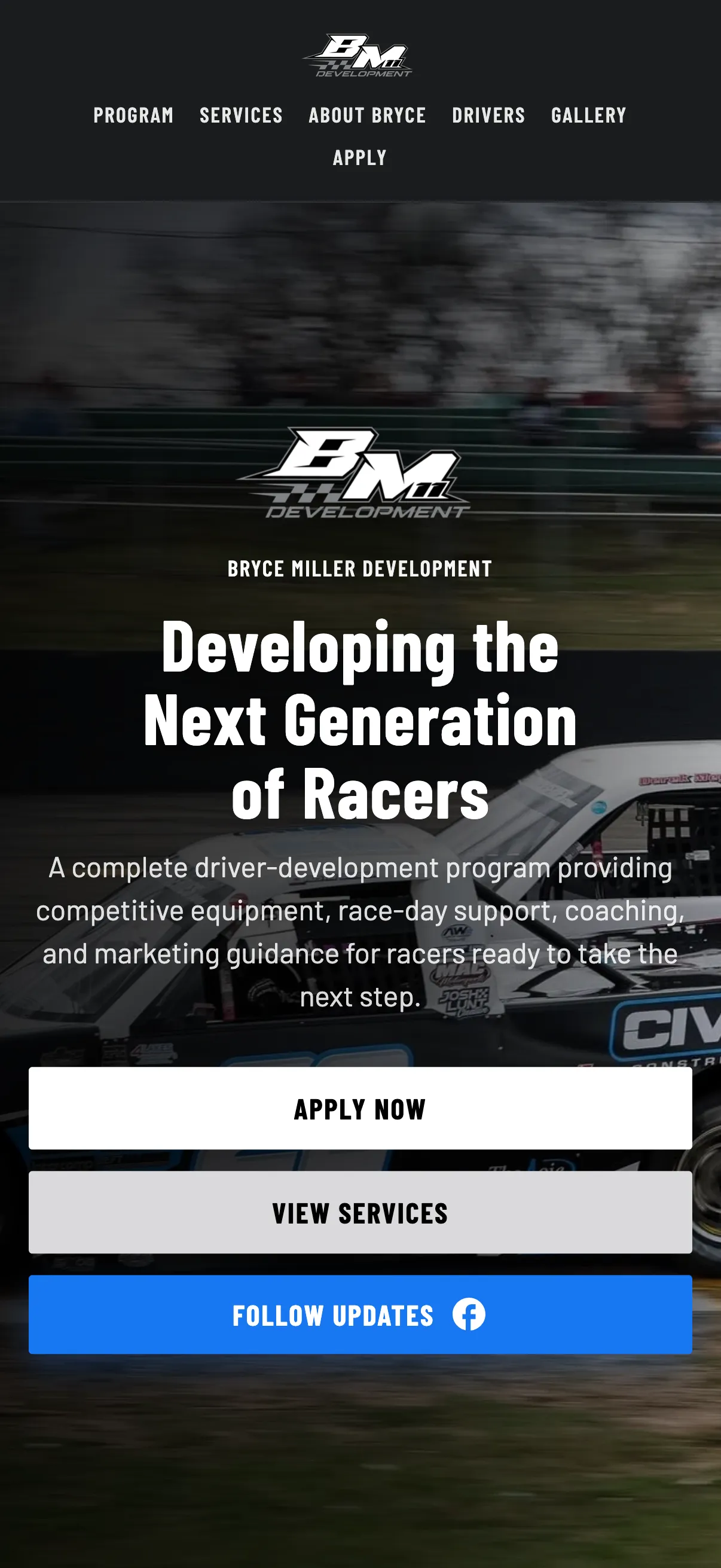 Bryce Miller Development website on mobile